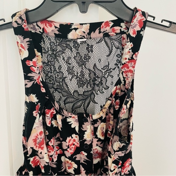 Target Brand Floral Black Lace Button Down Mini Dress Size XS - Picture 3 of 13